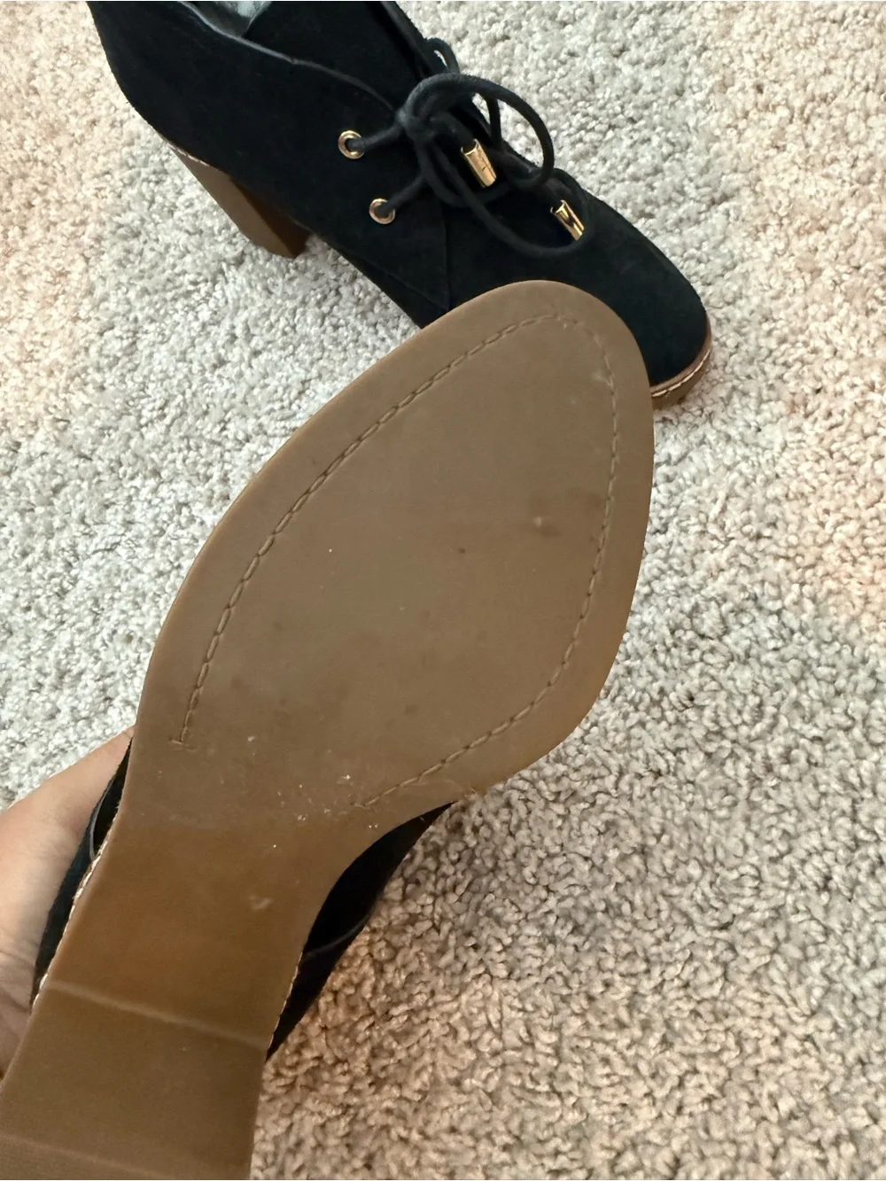 Tory Burch Women's Black Suede Lace-Up Wedge Ankle Boots